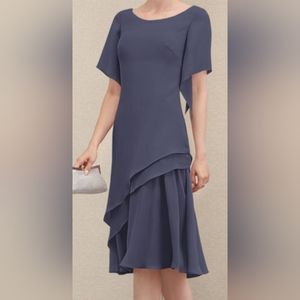 A line Scoop knee-length Chiffon Cocktail Dress Custom size 24